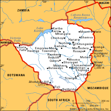 Zimbabwe Map and Information